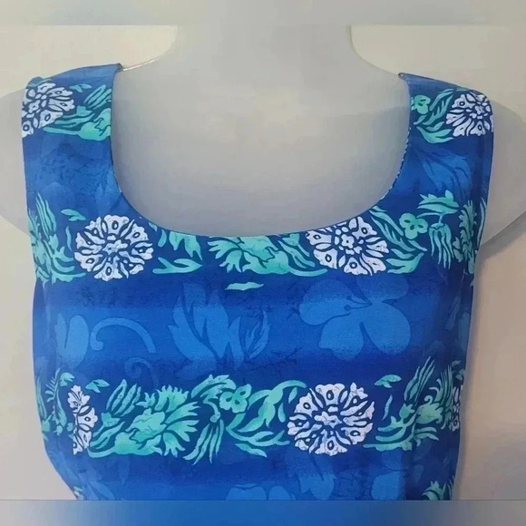 VTG Sag Harbor, Blue Floral Sheath Shift Midi dress Womens Sz 10 NWOT - Picture 4 of 10